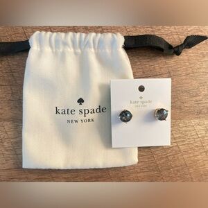 Kate spade black diamond gumdrop studs earrings